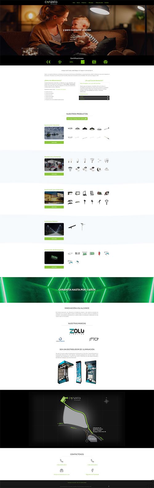 pagina web conzeta iluminacion costa rica