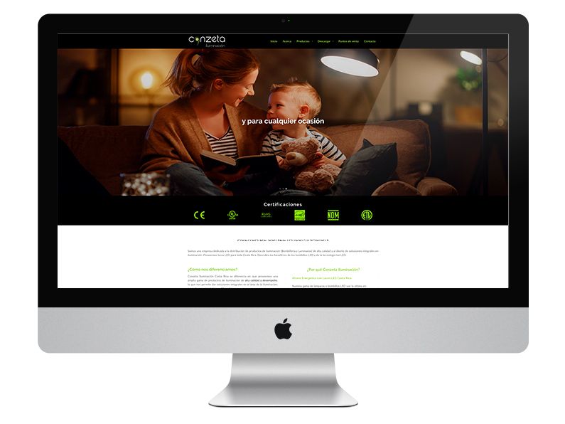 sitio web conzeta iluminacion costa rica